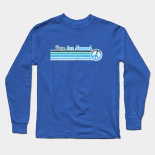 Peace Love Hammock - Blue Retro Stripes Long Sleeve T-Shirt